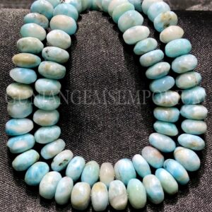 Aaa+ Rarest~~light Blue Larimar Smooth Rondelle Beads Natural Larimar Rondelle Smooth Beads Genuine Larimar Gemstone Beads Larimar Wholesale