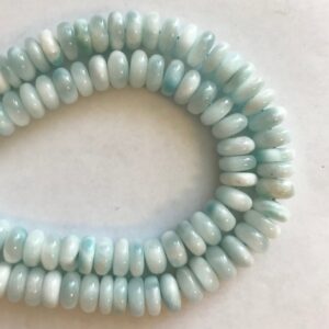 Natural Larimar 10x(4-5）mm Rondelle Gemstone Beads - 15.5 inch strand