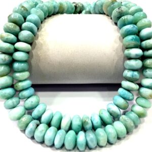 TOP Quality~Natural Larimar Smooth Rondelle Beads Genuine Larimar Gemstone Beads 7-8.MM Larimar Beads String Jewelry Making Beads.