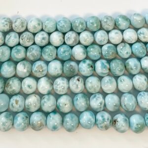 100% Dominican Larimar 11 mm Round Larimar Beads--15.5 inch Gemstone Beads--37 beads--L4