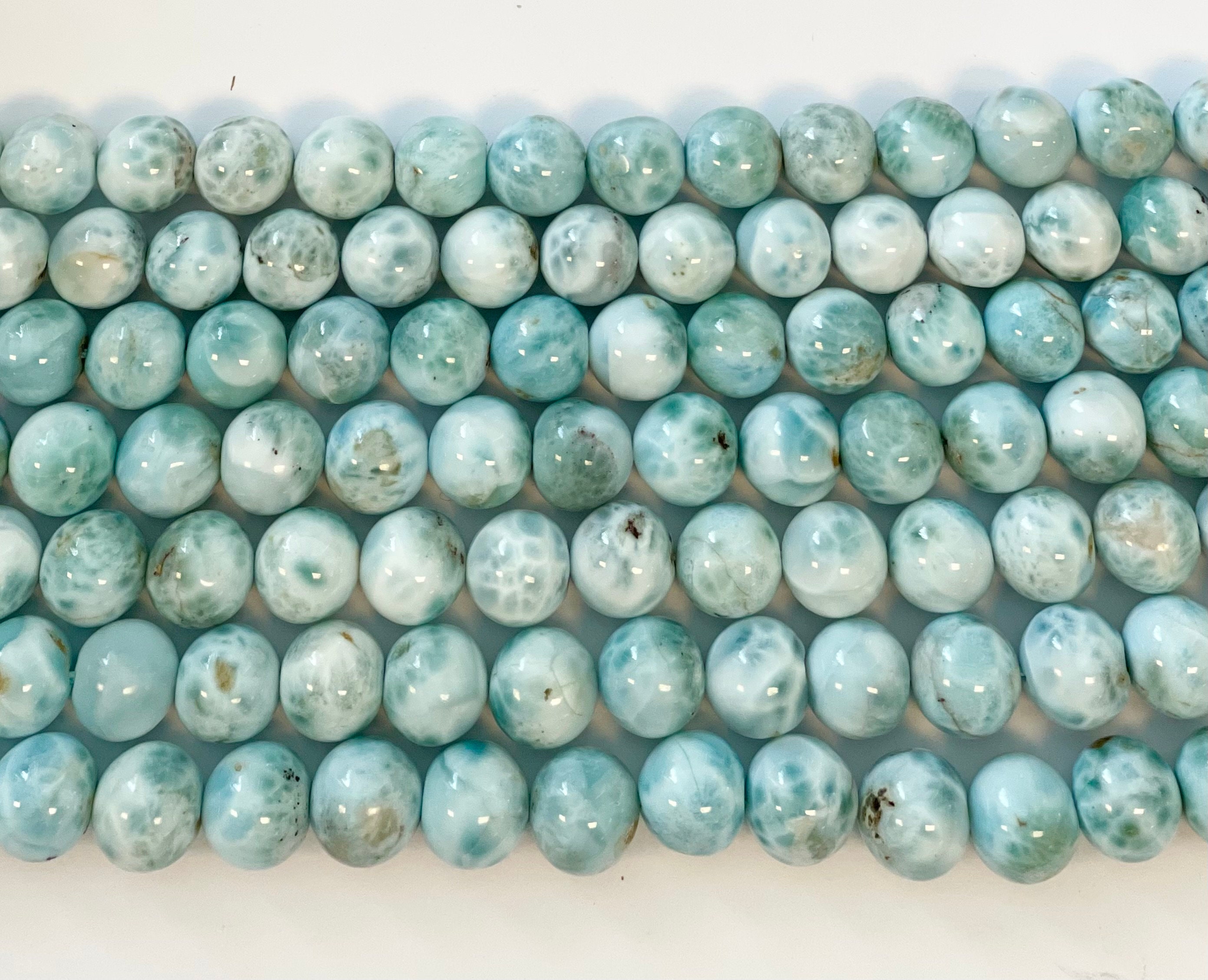 100% Dominican Larimar 11 Mm Round Larimar Beads--15.5 Inch Gemstone Beads--37 Beads--l4