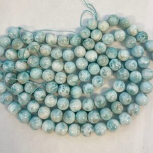 100% Dominican Larimar 12mm Round  Larimar Beads--15.5 inch Gemstone Beads--33 beads--L12