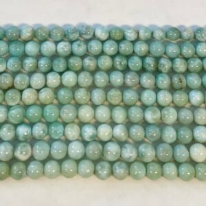100% Dominican Larimar 7 mm Round  Larimar Beads--15.5 inch Gemstone Beads--L6