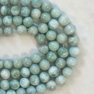 100% Dominican Larimar 9 mm Round Larimar Beads--15.5 inch Gemstone Beads--45 beads--L9