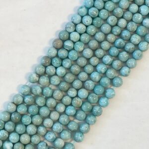 100% Natural Dominican larimar  9mm Round Gemstone Beads--15.5"--45 beads--L10