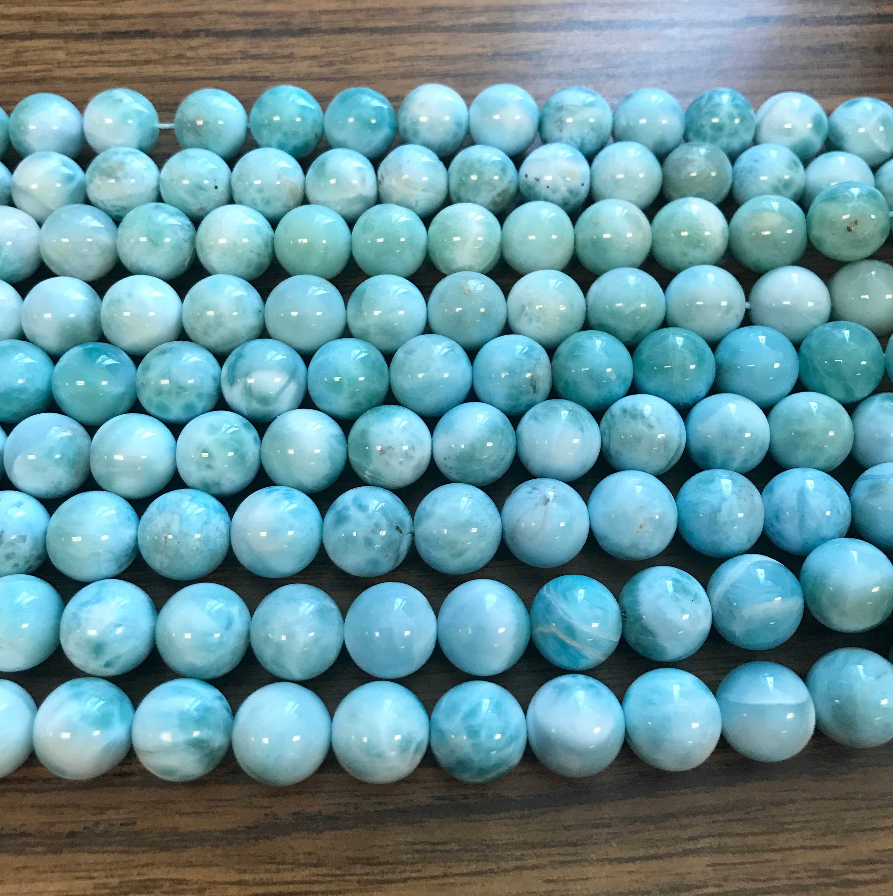 12mm Round Genuine And Authentic Larimar Round Beads Aa Grade From Dominican Republic - 15.5'' 12mm Round Genuine And Authentic Larimar Round Beads Aa Grade From Dominican Republic - 15.5''