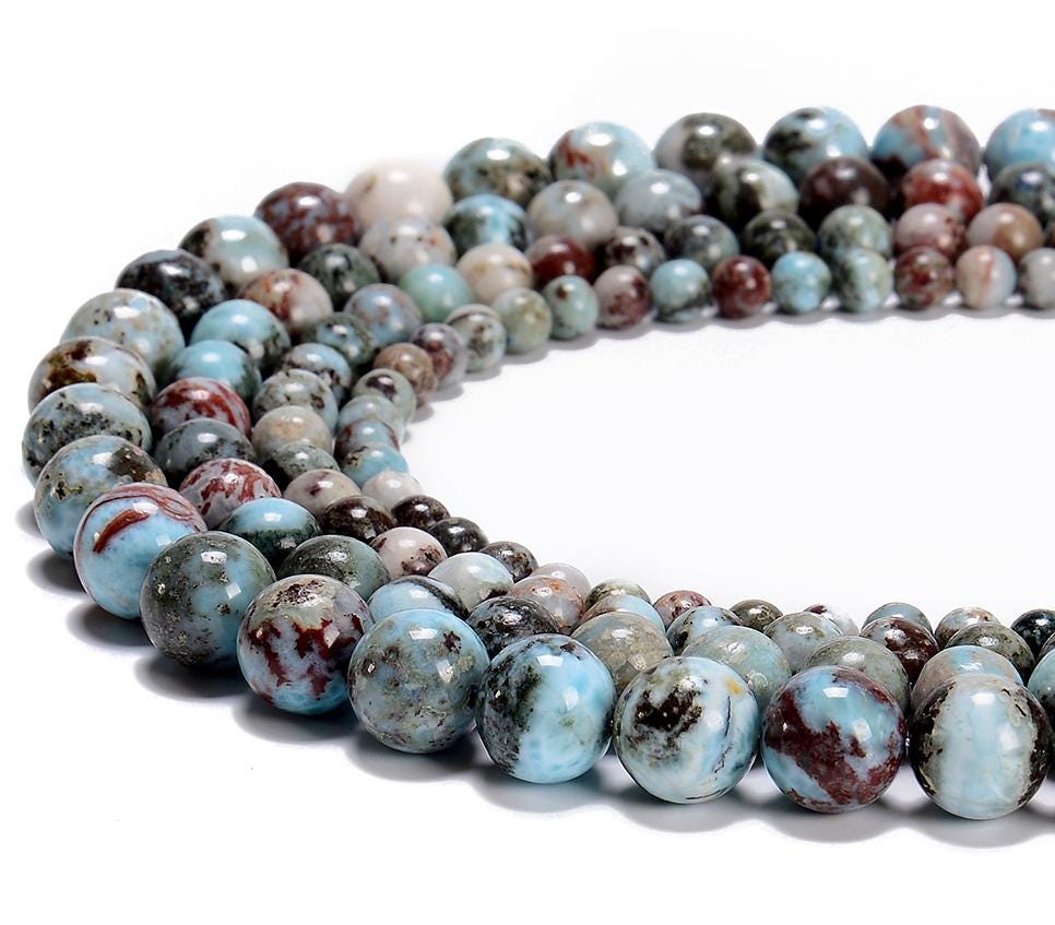 6mm Natural Larimar Gemstone Grade Round Beads 15.5 Inch Full Strand (80008122-d19)