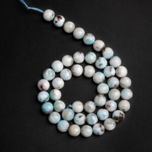 8-9mm Faint Blue Dominican Larimar Beads Grade A Genuine Natural Gemstone Full Strand Round Loose Beads 15.5" (124017-3925) 8-9mm Faint Blue Dominican Larimar Beads Grade A Genuine Natural Gemstone Full Strand Round Loose Beads 15.5" (124017-3925)