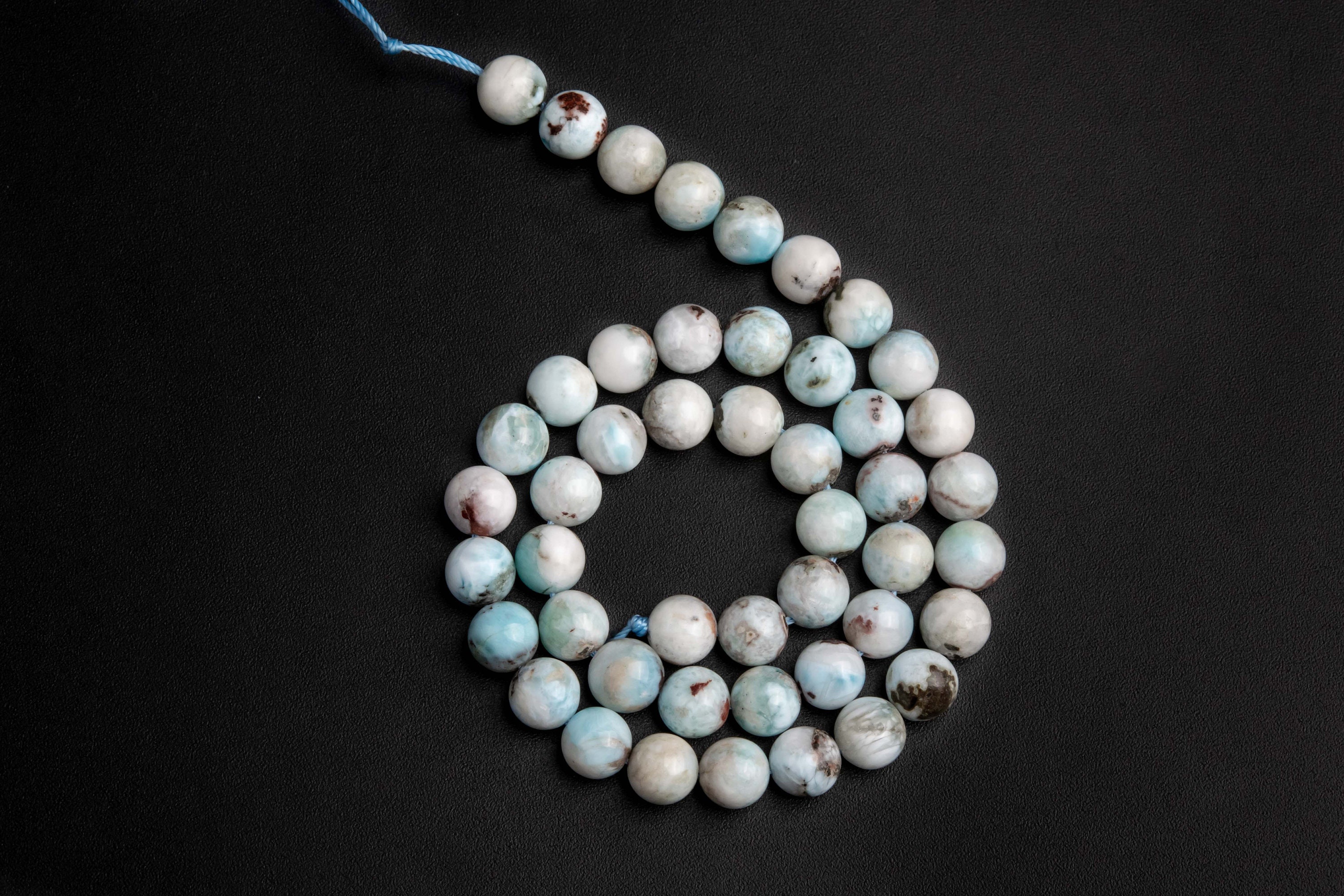 8-9mm Faint Blue Dominican Larimar Beads Grade A Genuine Natural Gemstone Full Strand Round Loose Beads 15.5" (124017-3925) 8-9mm Faint Blue Dominican Larimar Beads Grade A Genuine Natural Gemstone Full Strand Round Loose Beads 15.5" (124017-3925)