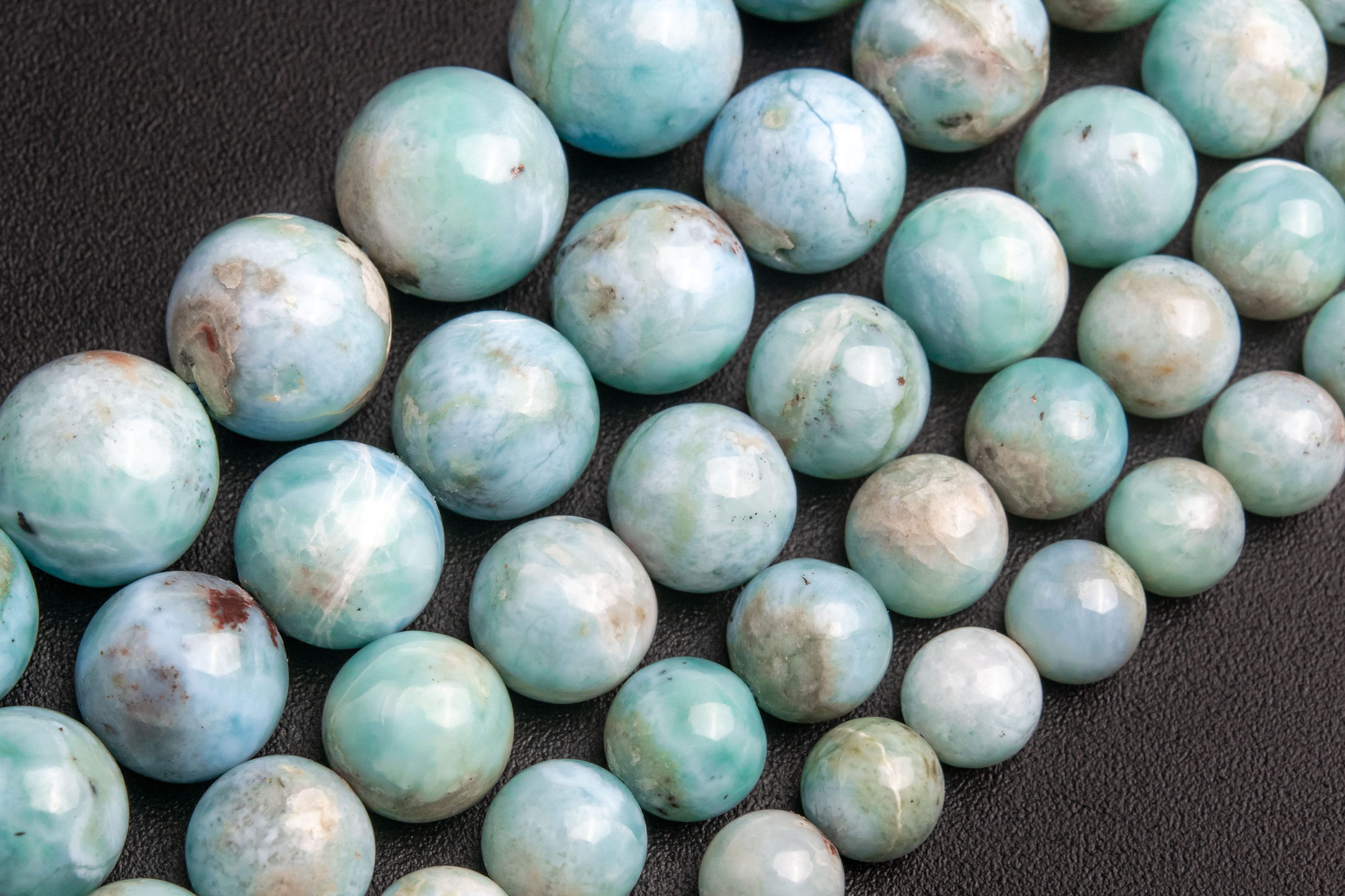 Blue Larimar Beads Genuine Natural Gemstone Round Loose Beads 6mm 8mm 10mm 12mm Bulk Lot Options