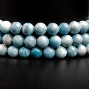 Larimar Blue Color Quartz Gemstone Grade A Round 6mm 8mm 10mm Loose Beads