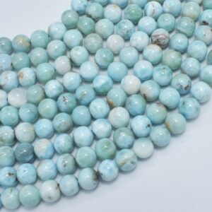 Dominican Larimar, Genuine Larimar, 7mm (7.2mm) Round Beads, 15.5 Inch, Full strand, Approx. 57-59 beads, Hole 0.8mm (299054001)