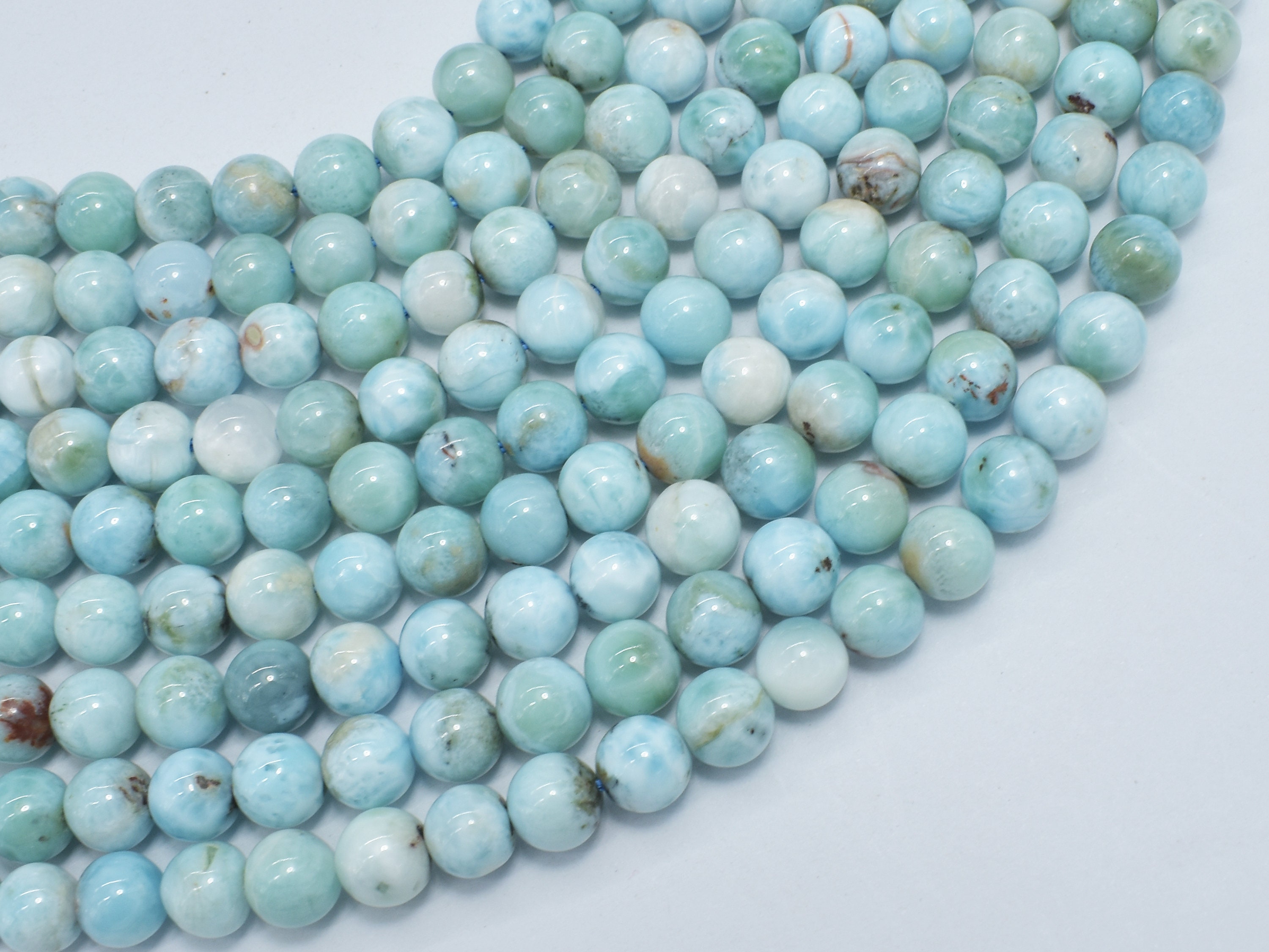 Dominican Larimar, Genuine Larimar, 7mm (7.2mm) Round Beads, 15.5 Inch, Full Strand, Approx. 57-59 Beads, Hole 0.8mm (299054001) Dominican Larimar, Genuine Larimar, 7mm (7.2mm) Round Beads, 15.5 Inch, Full Strand, Approx. 57-59 Beads, Hole 0.8mm (299054001)