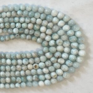 Dominican Republic Larimar 5 mm Round Larimar Beads--15.5 inch, Gemstone Beads