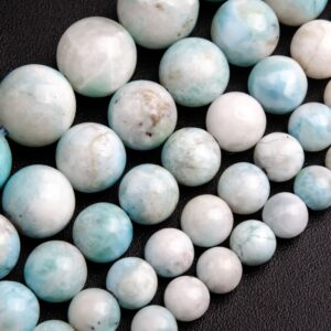 Faint Blue Dominican Larimar Beads Genuine Natural Grade A Gemstone Round Loose Beads 6MM 8MM 10MM Bulk Lot Options