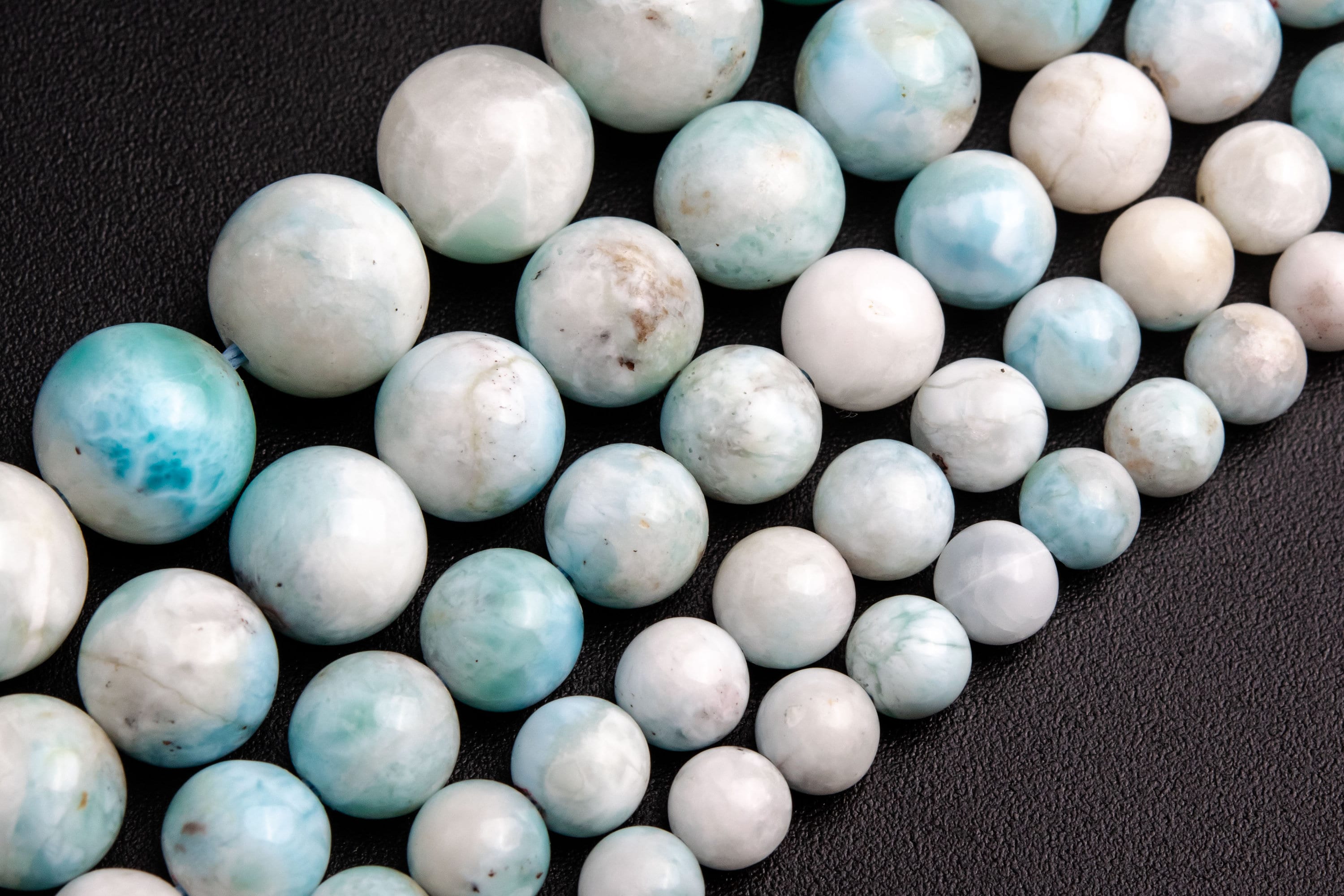 Faint Blue Dominican Larimar Beads Genuine Natural Grade A Gemstone Round Loose Beads 6mm 8mm 10mm Bulk Lot Options