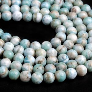 Genuine Natural Light Blue Larimar Loose Beads Grade A Round Shape 6MM 7MM 8MM 9MM 10MM Genuine Natural Light Blue Larimar Loose Beads Grade A Round Shape 6MM 7MM 8MM 9MM 10MM