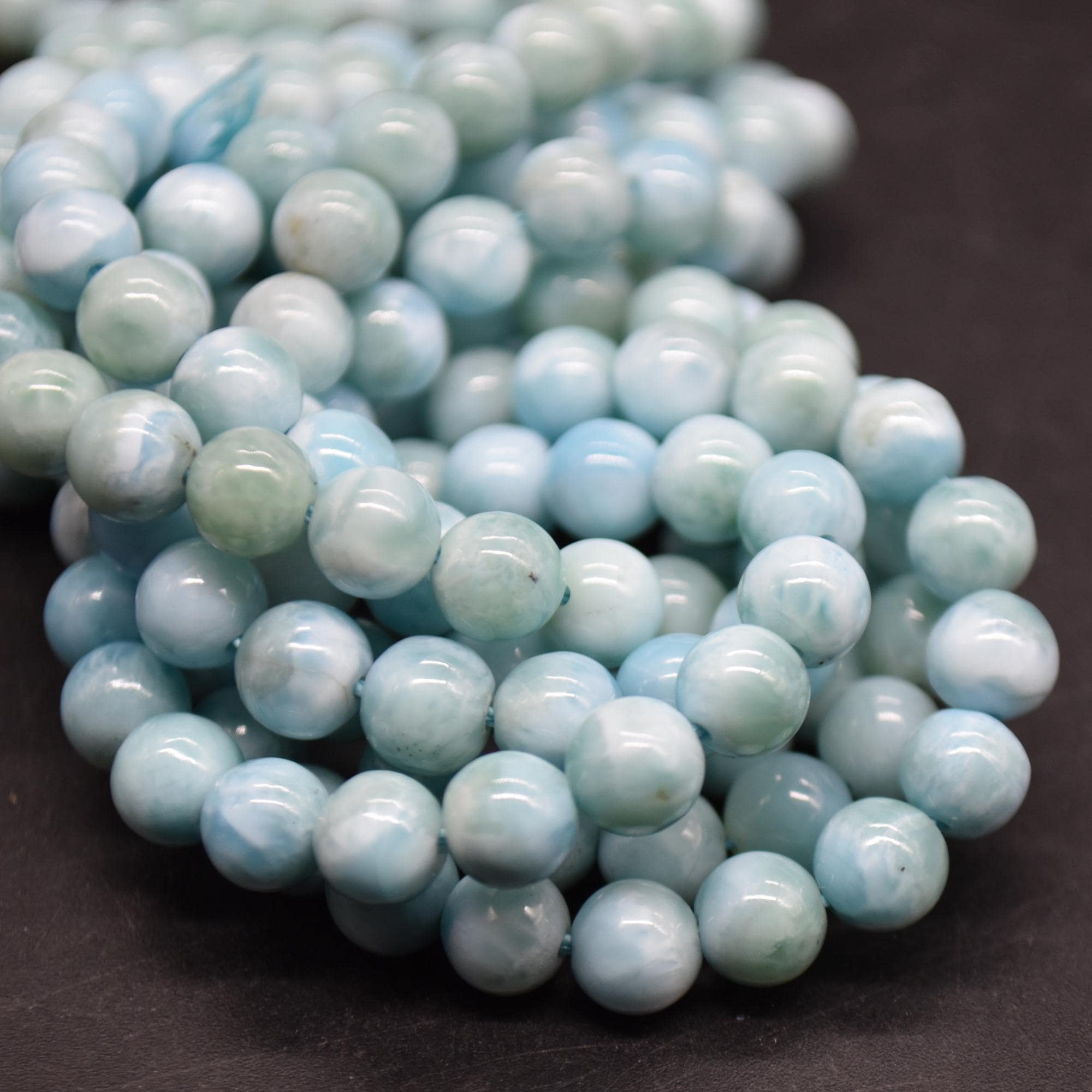 Grade A Larimar Gemstone Round Beads - 6mm - 14" Strand - Natural Gemstone Beads For Jewellery Making | Crystal Beads