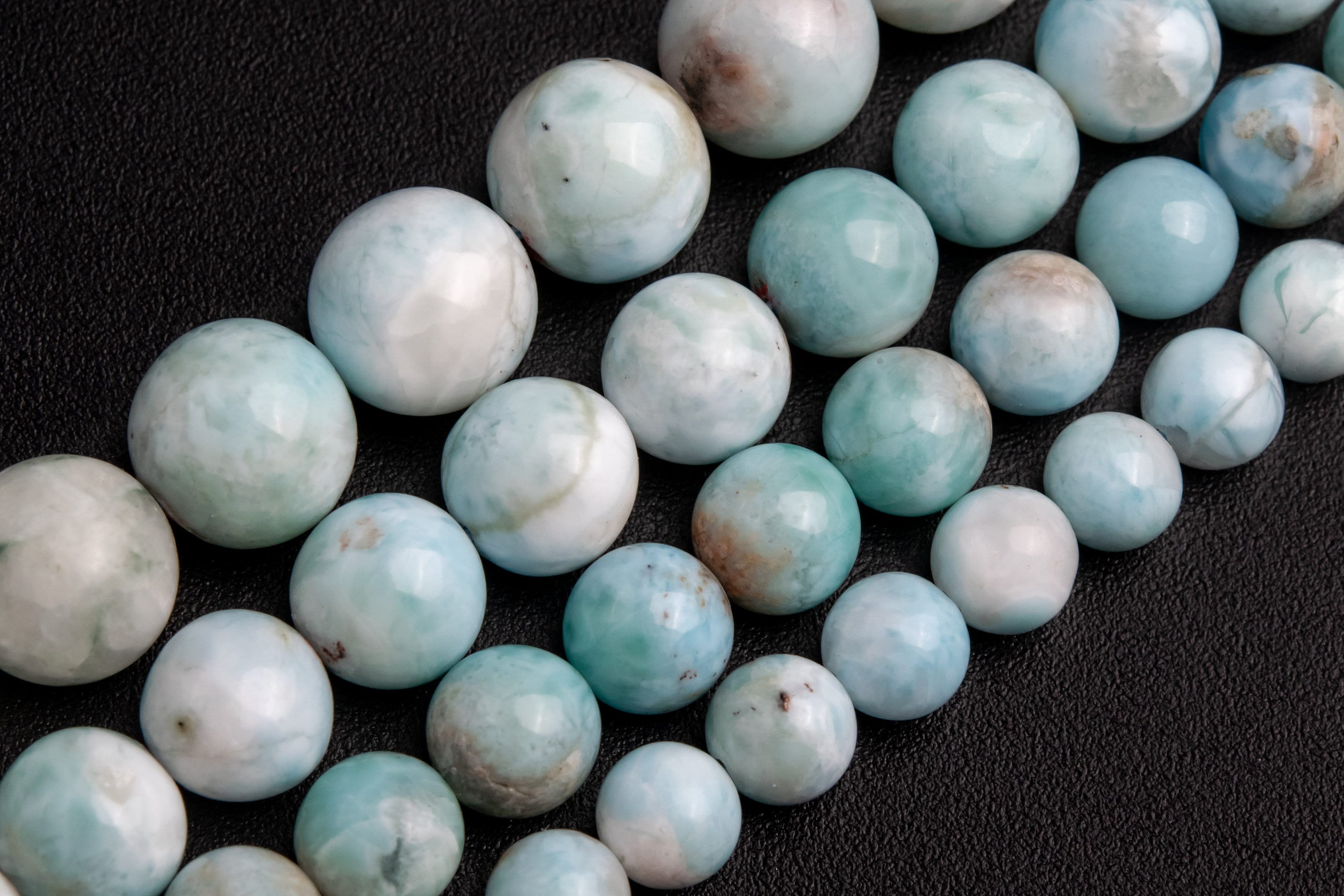Light Blue Larimar Beads Genuine Natural Dominica Grade A Gemstone Round Loose Beads 6mm 8mm Bulk Lot Options