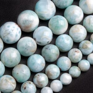 Light Blue Dominican Larimar Beads Genuine Natural Grade A Gemstone Round Loose Beads 6mm 8mm 10mm Bulk Lot Options