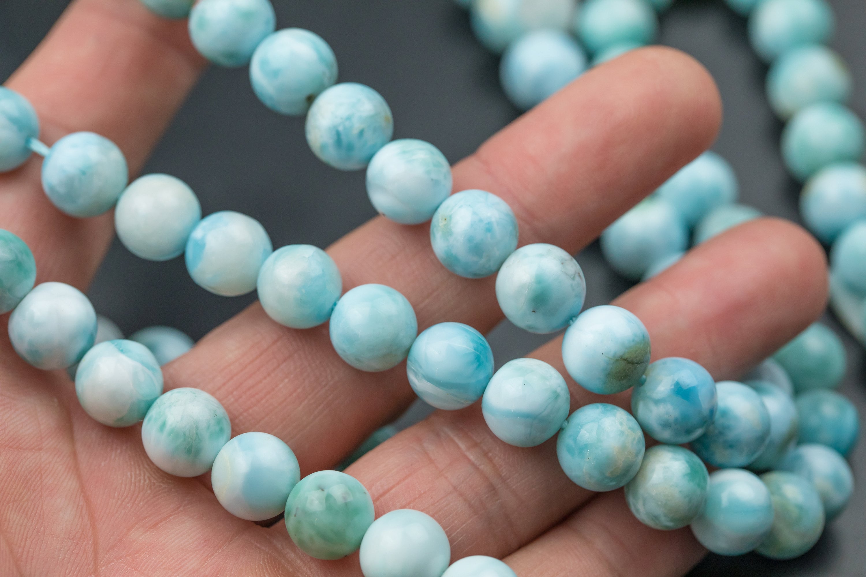 Natural Aaa Grade Larimar, 8mm, 10mm, 12mm, 14mm- Round Aaa Quality Smooth Gemstone Beads Natural Aaa Grade Larimar, 8mm, 10mm, 12mm, 14mm- Round Aaa Quality Smooth Gemstone Beads