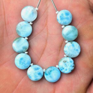 Natural Larimar Round Beads 10mm Smooth Round Briolettes Gemstone Beads Larimar Beads Jewelry Making Beads Earring Beads Wholesaler No5996