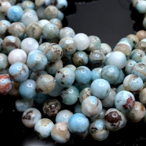 Natural Dominican Larimar Gemstone Round 4mm 6mm 8mm 10mm 12mm Loose Beads (d19)