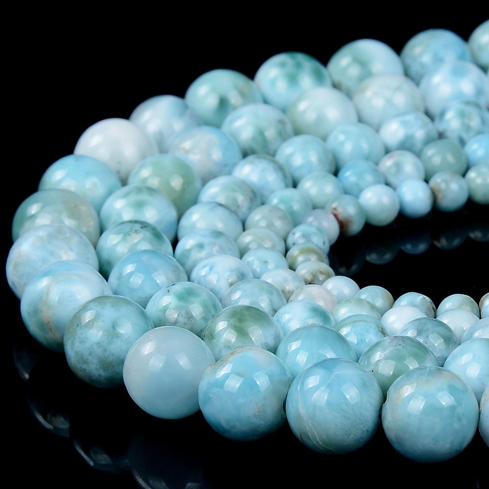 Natural Dominican Larimar Gemstone Round 5mm 6mm 7mm 8mm 9mm 10mm Loose Beads (d444) Natural Dominican Larimar Gemstone Round 5mm 6mm 7mm 8mm 9mm 10mm Loose Beads (d444)
