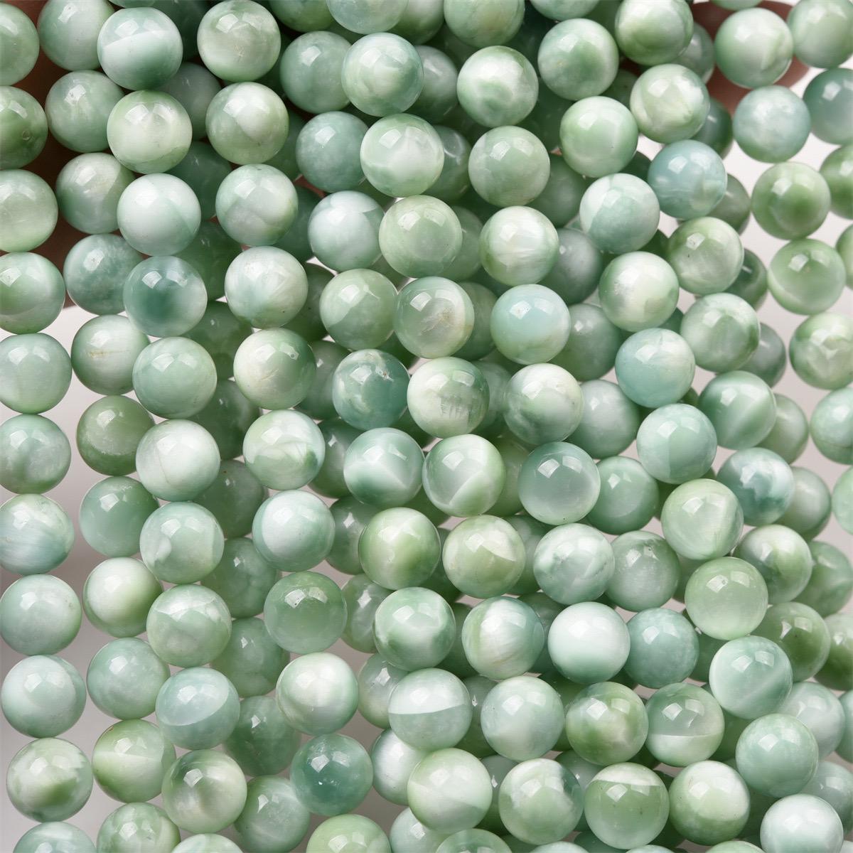 Natural Green Larimar Smooth Round Diy Loose Beads,6mm/8mm/10mm/12mm Larimar Wholesale Bulk Supply,15 Inches One Strand