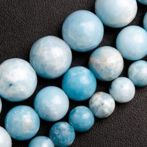Quartz Beads Larimar Blue Color Round Gemstone Loose Beads 6MM 8MM 10MM Bulk Lot Options