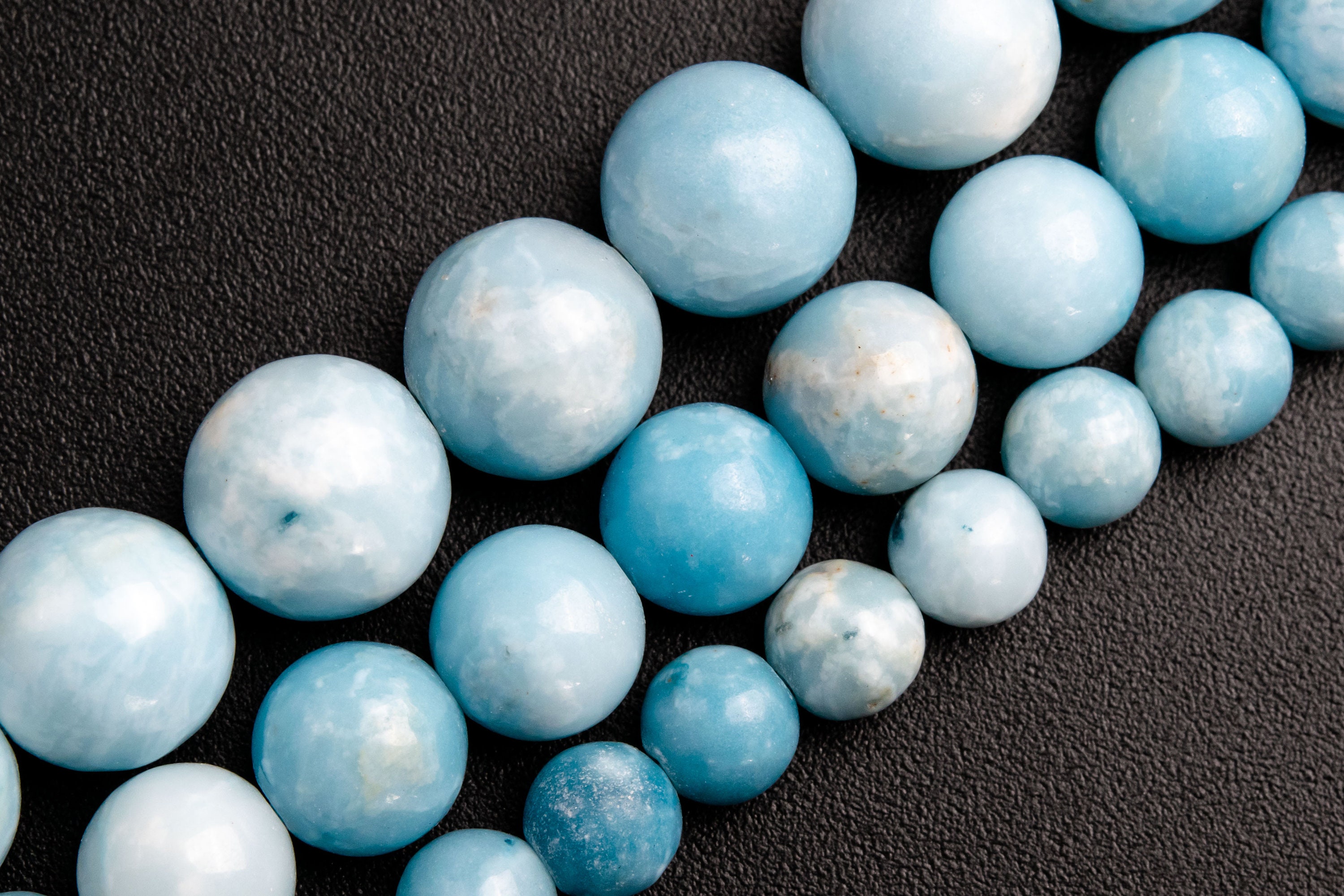 Quartz Beads Larimar Blue Color Round Gemstone Loose Beads 6mm 8mm 10mm Bulk Lot Options