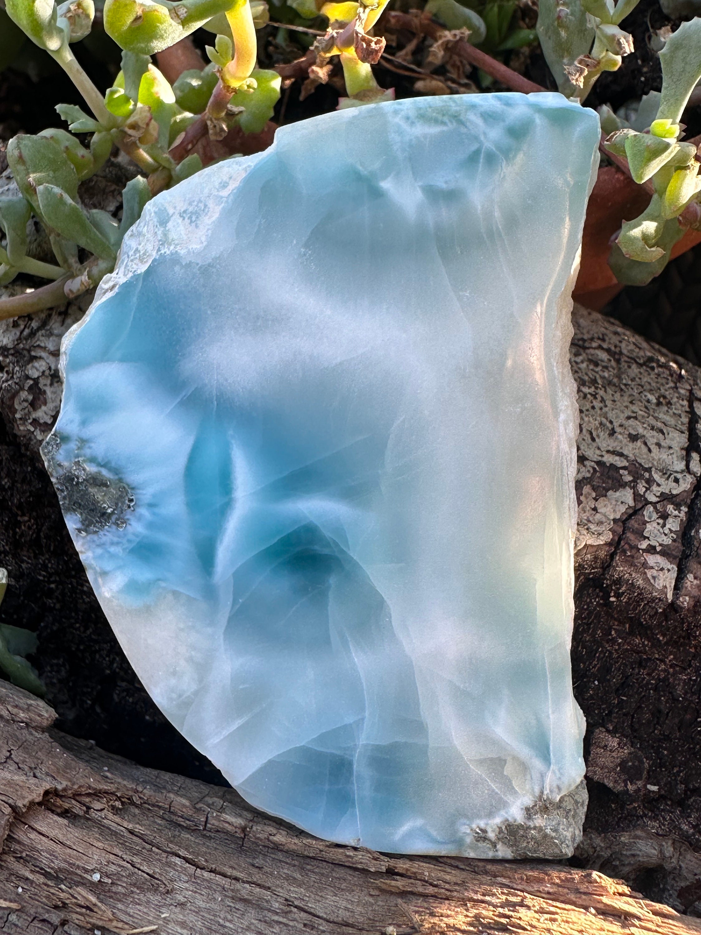 Aaa Larimar Slab: Hand Polished Atlantis Stone From Dominican Republic