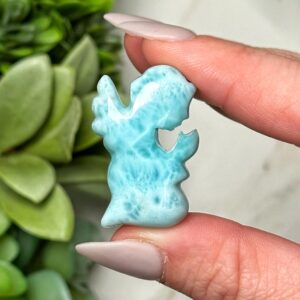 Larimar Angel | 11g | - #3 (polished Blue Crystal Carving, Throat Chakra, Peace, Ocean)