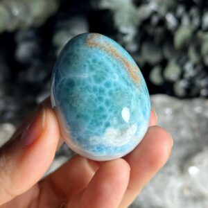 Larimar Egg Stone Carving
