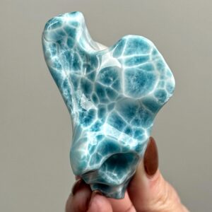 Larimar Freeform , 150g , - #4 (polished Blue Crystal Chunk, Throat Chakra, Healing Stone, Peace)