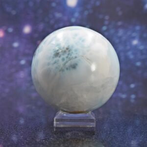 Gorgeous Polished Larimar Sphere From Dominican Republic | Caribbean Blue Pectolite | 49.3mm | 171.5 Grams