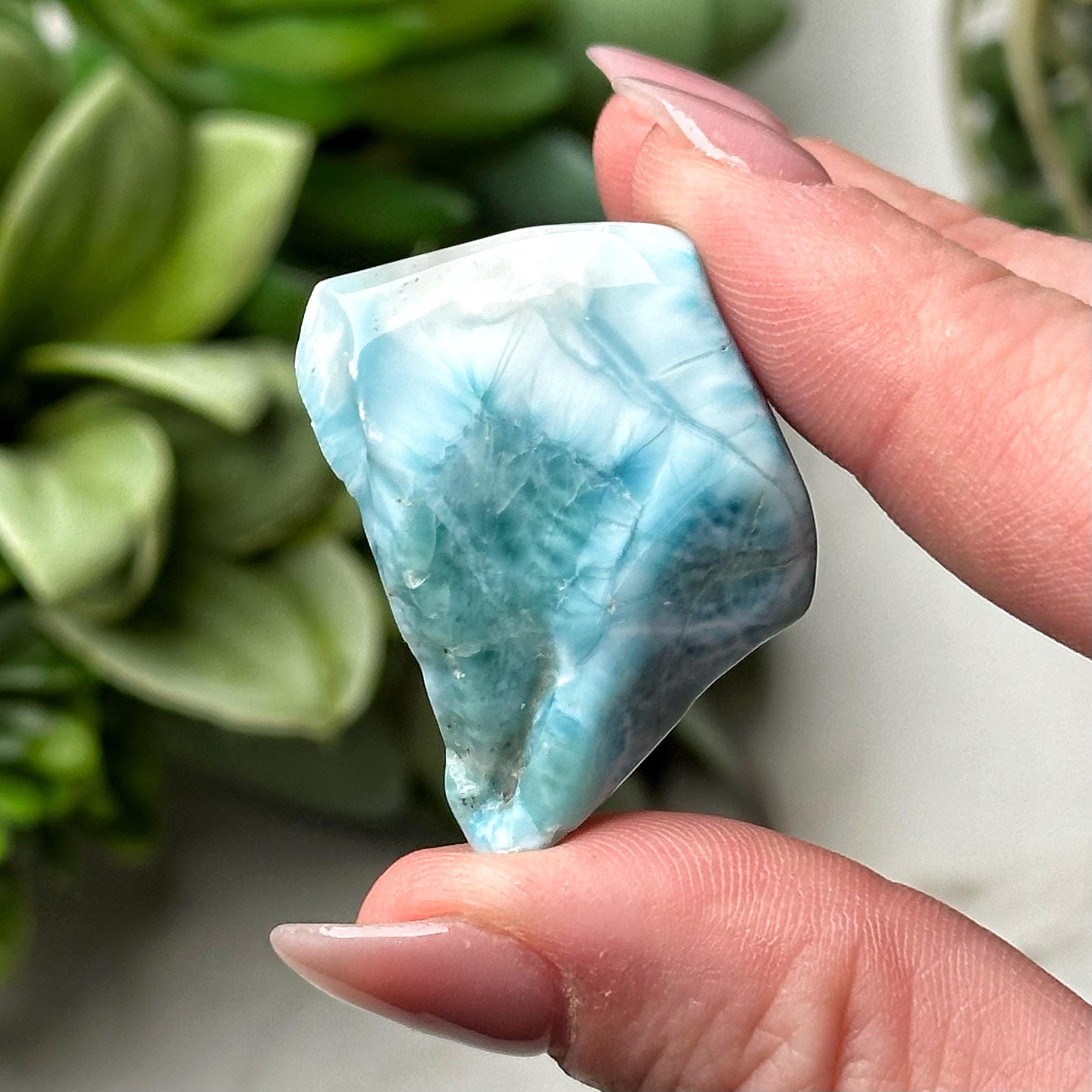 Larimar Freeform | 11g | - #18 (polished Blue Crystal Chunk, Throat Chakra, Healing Stone, Peace)