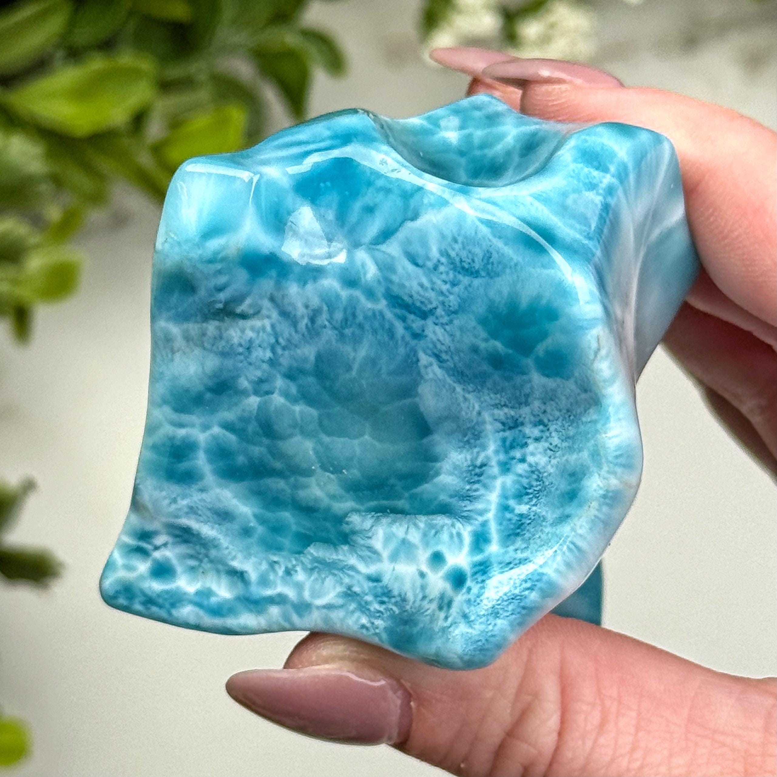 Larimar Freeform | 195g | - #5 (polished Blue Crystal Chunk, Throat Chakra, Healing Stone, Peace)