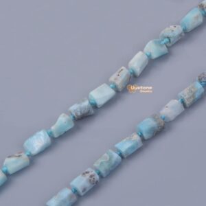 Natural Larimar Raw Nugget Matte Loose Gemstone Beads 16"
