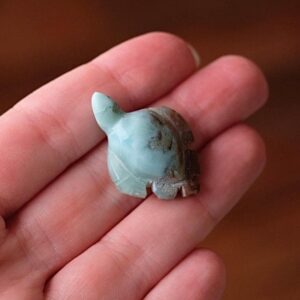 Larimar Sea Turtle | Crystal Animal Carving | Crystal Turtle