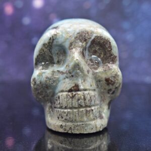 Larimar Skull From Dominican Republic | Caribbean Blue Pectolite | Rare | 2.24" | 220.5 Grams