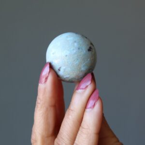 Larimar Sphere Gentle Healing Baby Blue Caribbean Crystal Ball