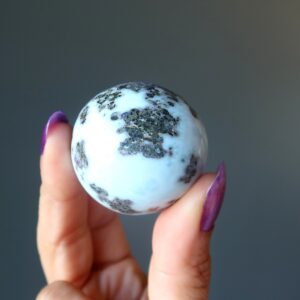 Larimar Sphere Relaxation Meditation Ice Blue Rare Crystal Ball