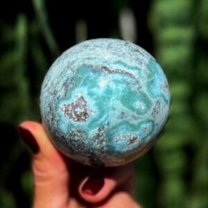 Larimar sphere w/ stand - Larimar crystal