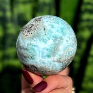 Larimar sphere w/ stand - Larimar crystal