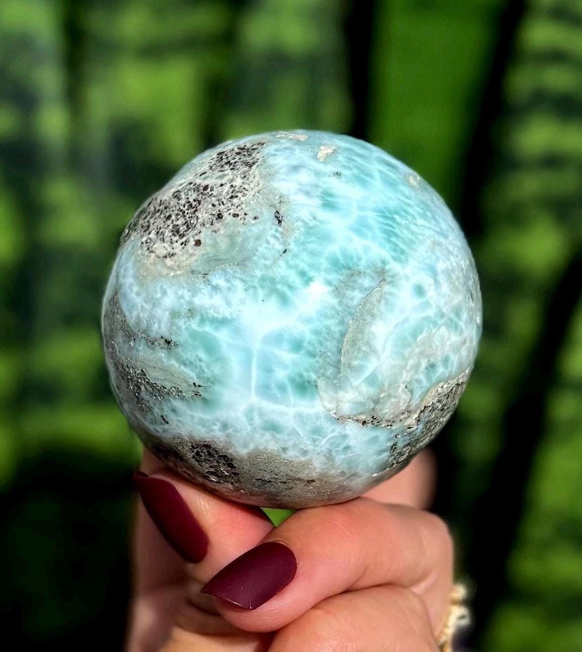 Larimar Sphere W/ Stand - Larimar Crystal