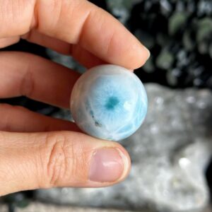 Larimar Sphere Stone Crystal Ball Carving