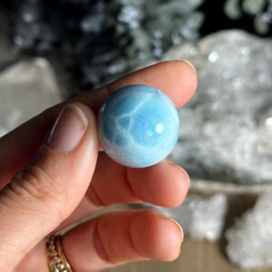 Larimar Sphere Stone Crystal Ball Carving
