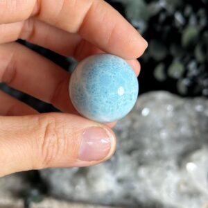 Larimar Sphere Stone Crystal Ball Carving