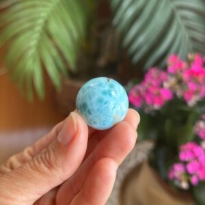 Larimar Sphere Stone Crystal Ball Carving